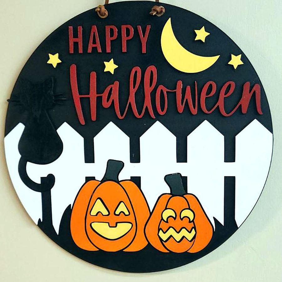 Halloween wood sign